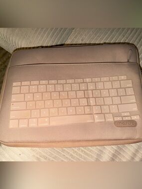 Macbook 13” Keyboard Cover and with Pink Fabric Case